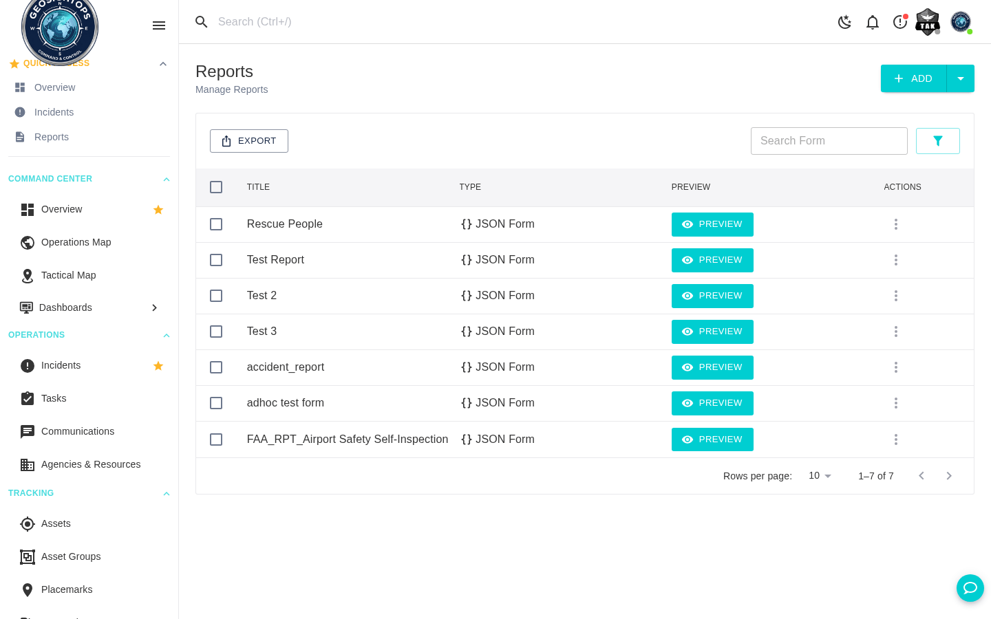 Reports management for inspections, incidents, and compliance documentation.