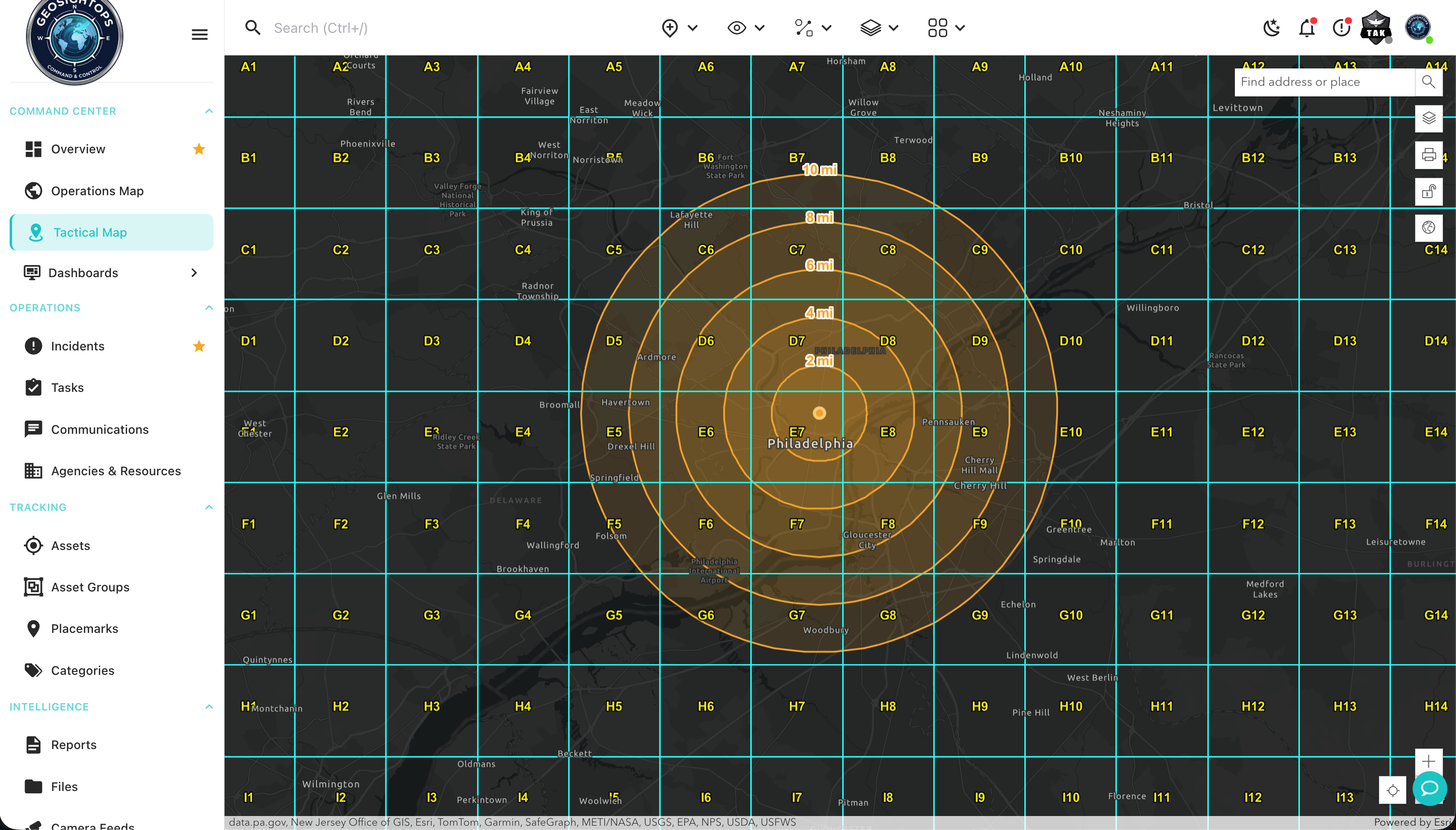 Grid and range rings