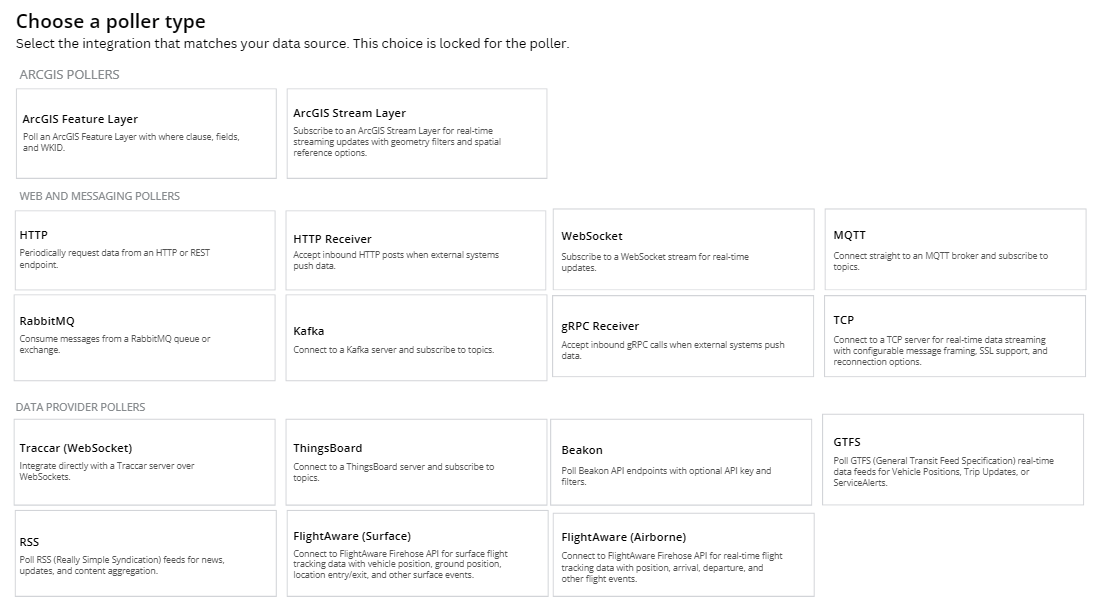Data source and integration configuration for telemetry feeds.